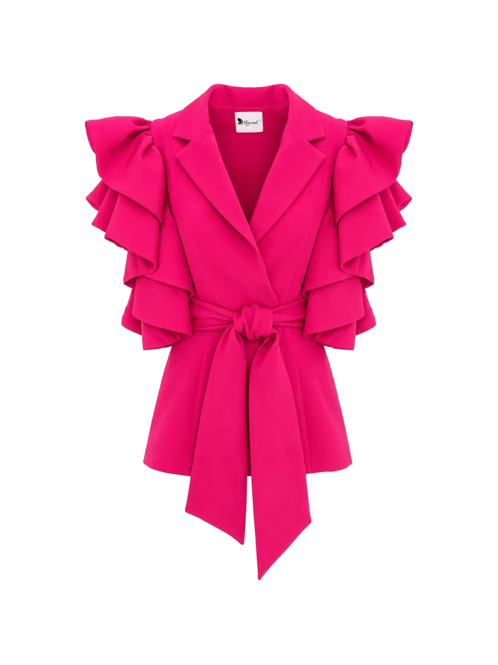 MONARH ruffled belted blazer - Rosa