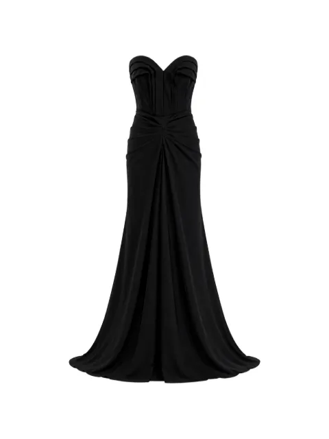 MONARH draped strapless gown