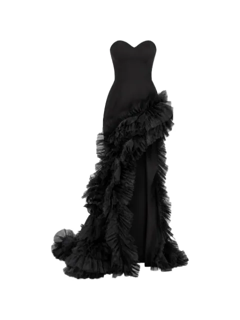 MONARH ruffled asymmetrical maxi dress