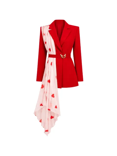 MONARH heart-print asymmetric blazer