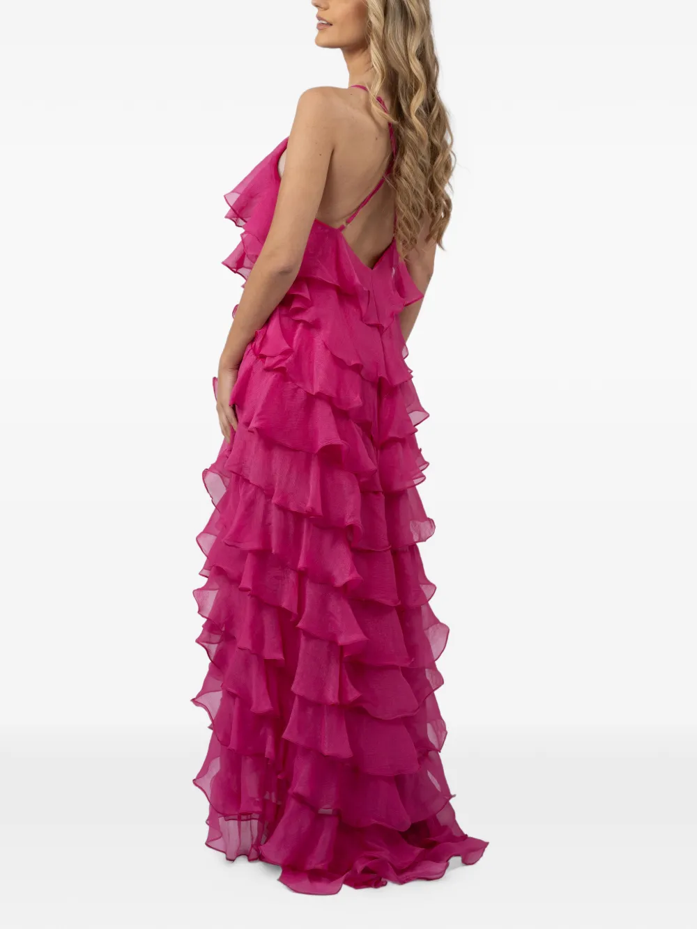 MONARH Lucky ruffled maxi dress Roze