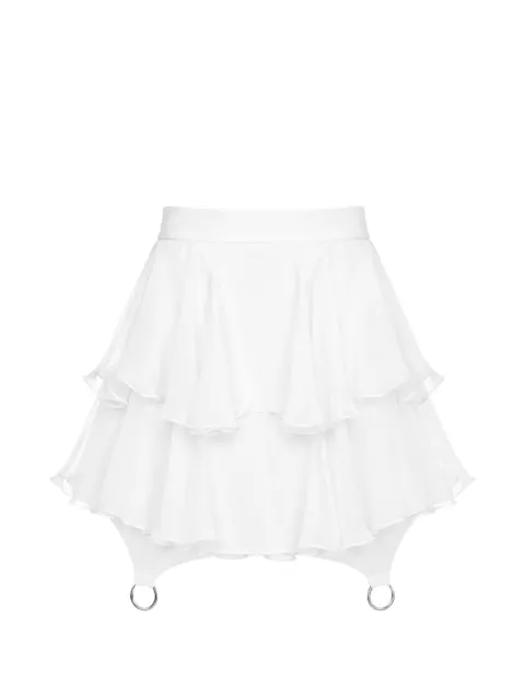 MONARH ruffled metal-ring mini skirt