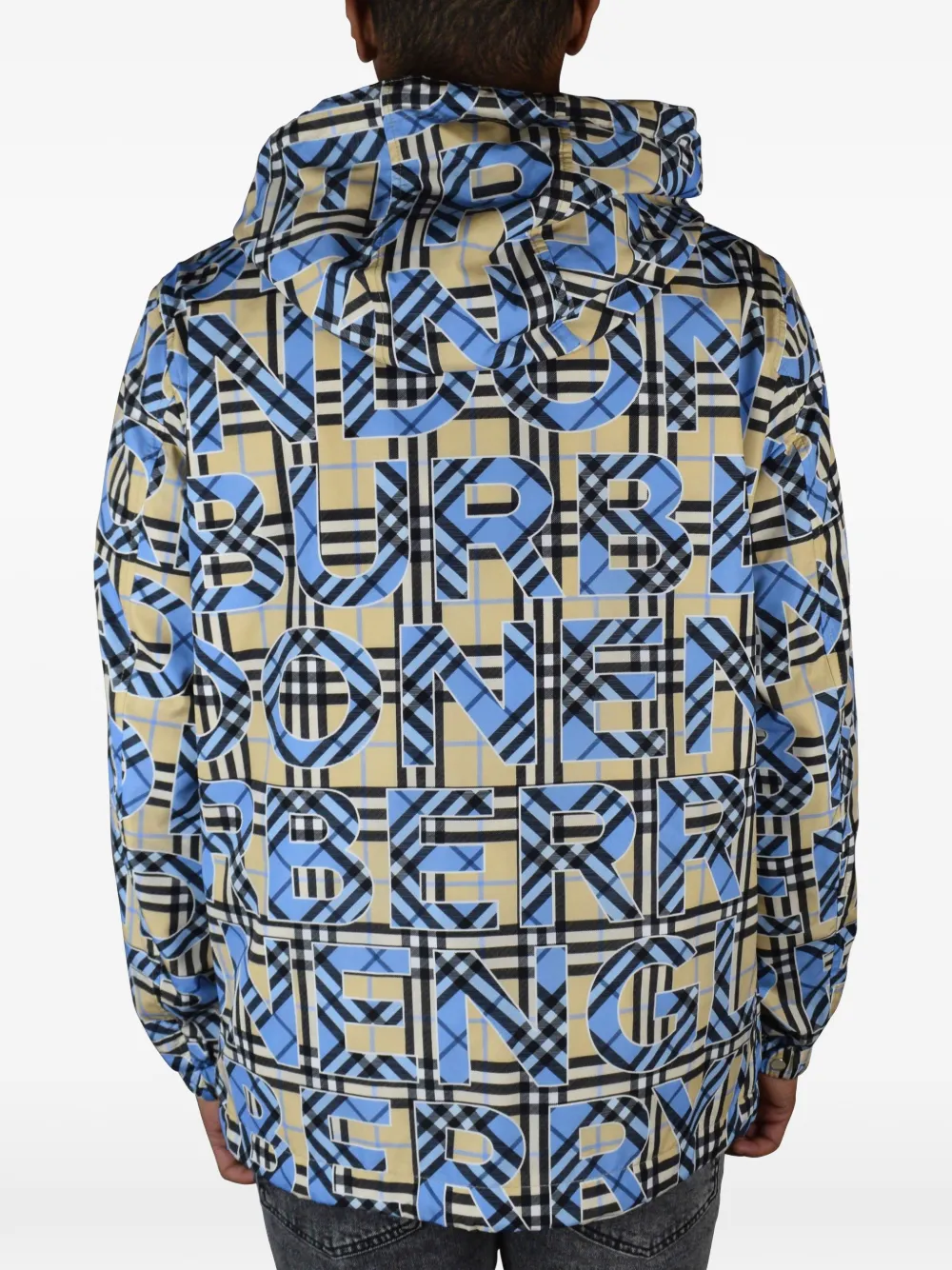 Burberry logo-print hooded jacket Beige