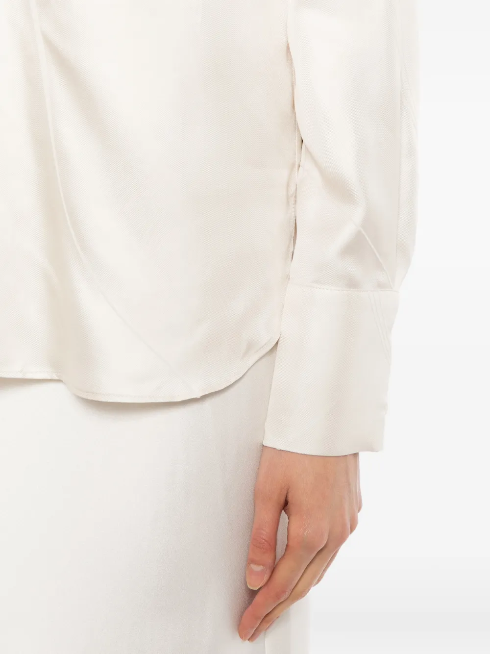 LouLou de Saison V-neck wrap-front blouse Beige