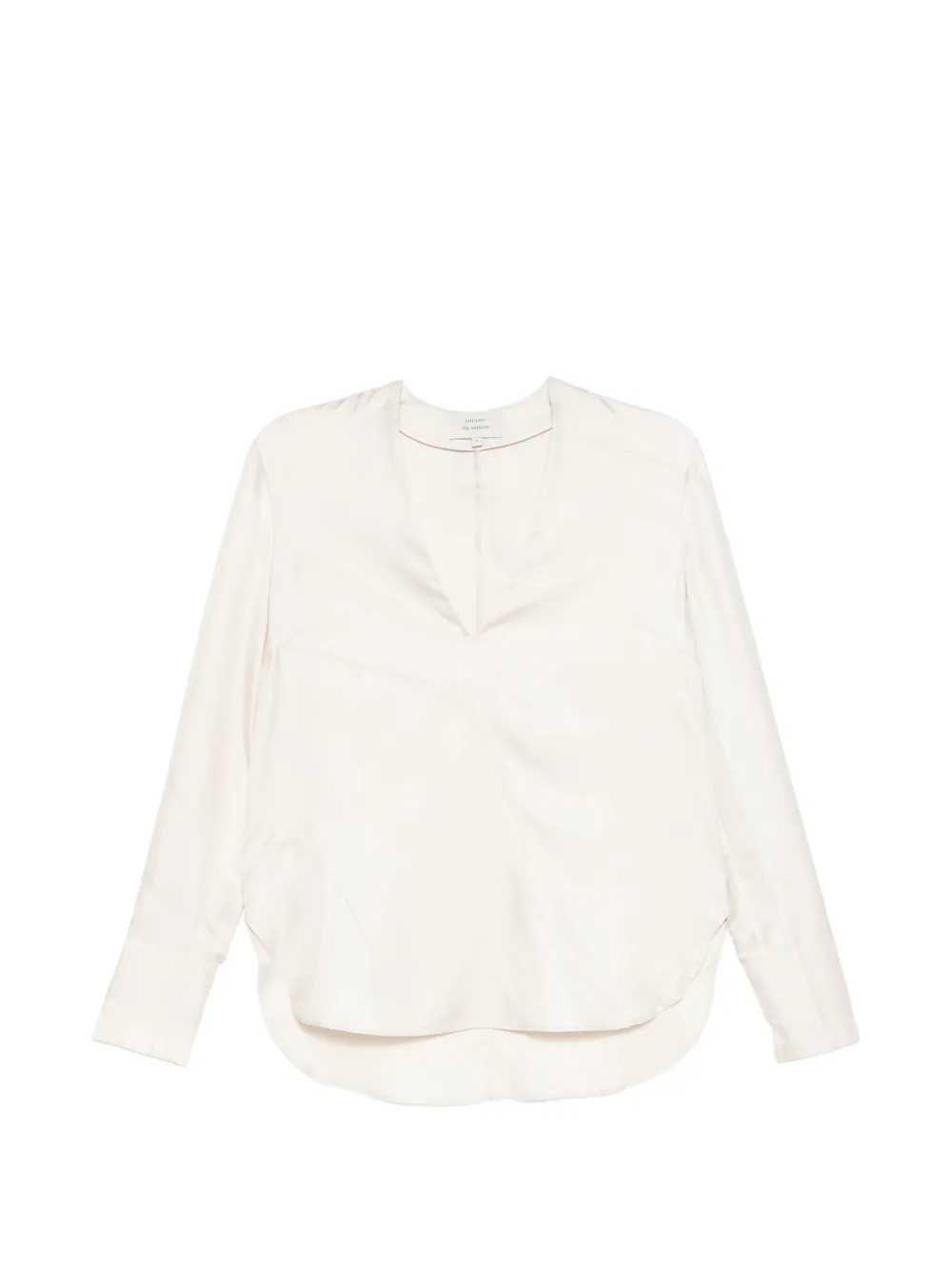 LouLou de Saison V-neck wrap-front blouse Beige