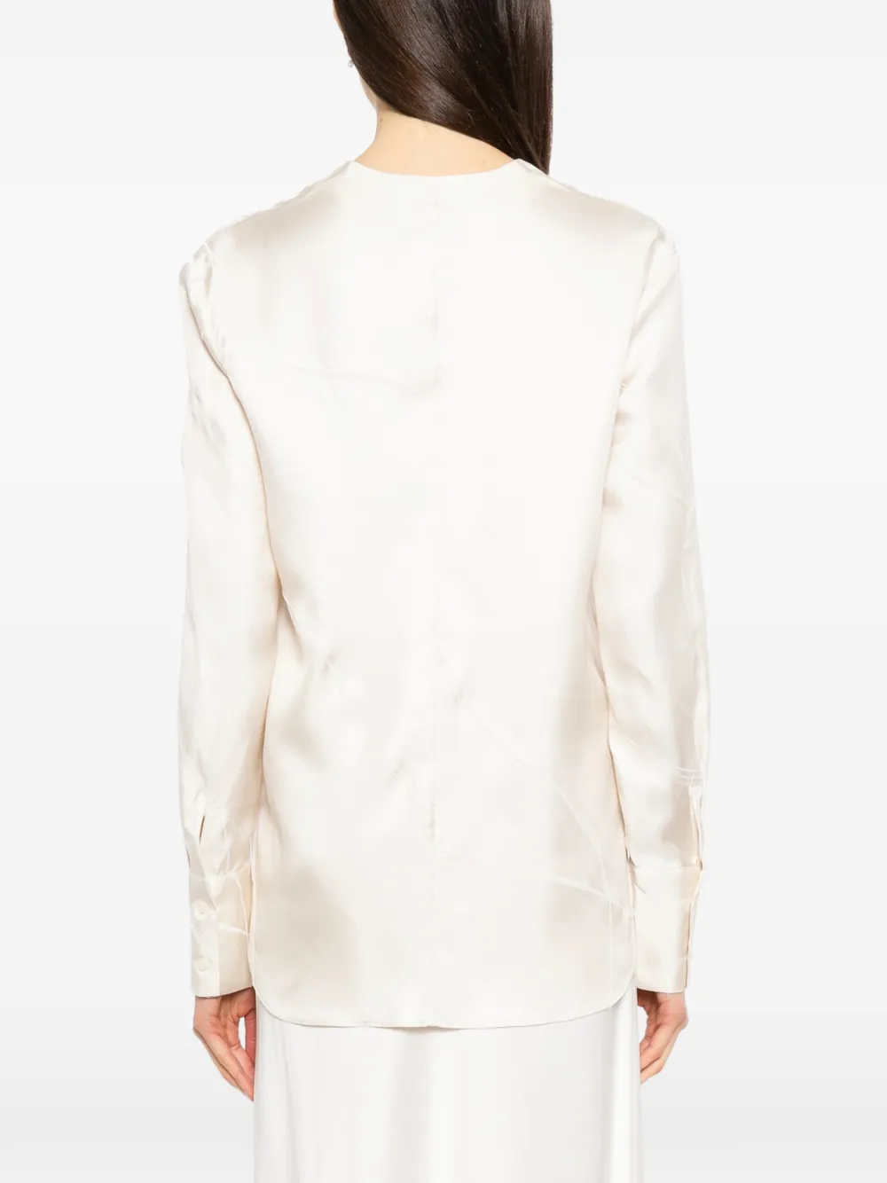 LouLou de Saison V-neck wrap-front blouse Beige