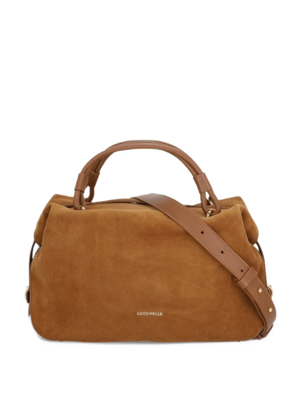Coccinelle small Lizzie suede tote bag Bruin