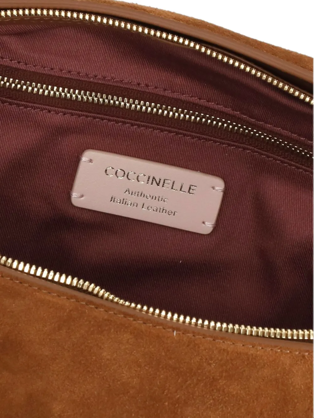 Coccinelle small Lizzie suede tote bag Bruin