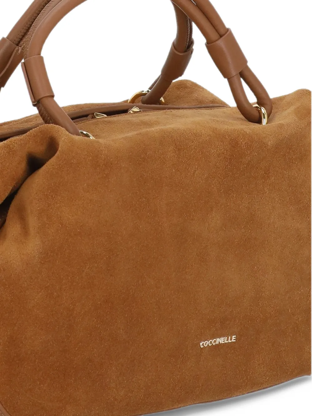 Coccinelle small Lizzie suede tote bag Bruin