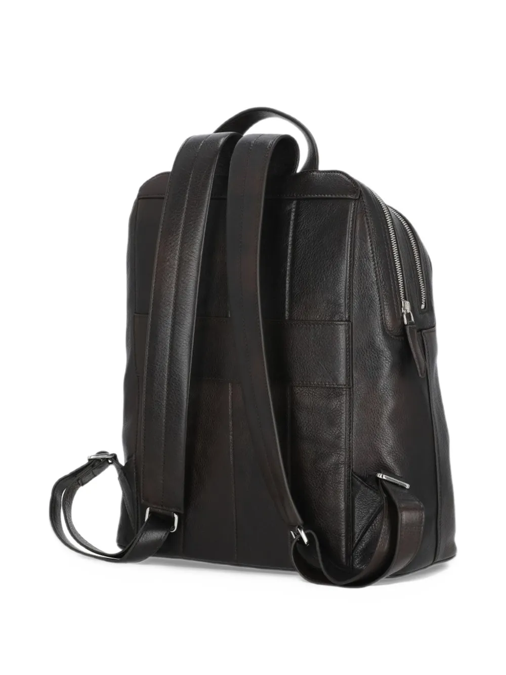 Orciani Work Lagoon grained leather backpack Bruin