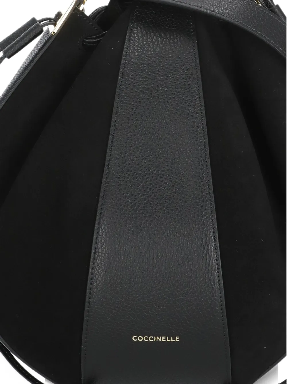 Coccinelle panelled leather bucket bag Zwart