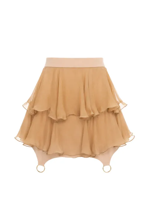 MONARH ruffled metal-ring mini skirt