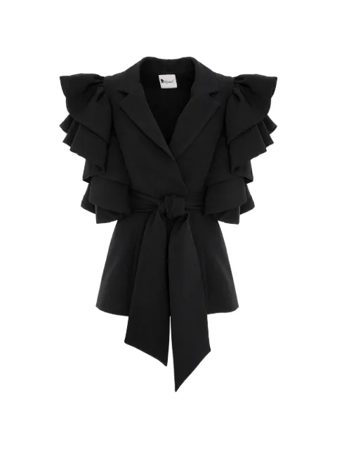 MONARH Sacou ruffled belted blazer