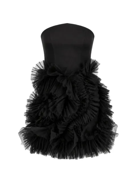 MONARH ruffled strapless mini dress