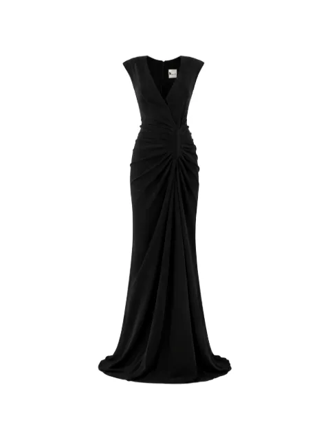 MONARH plunging ruched gown