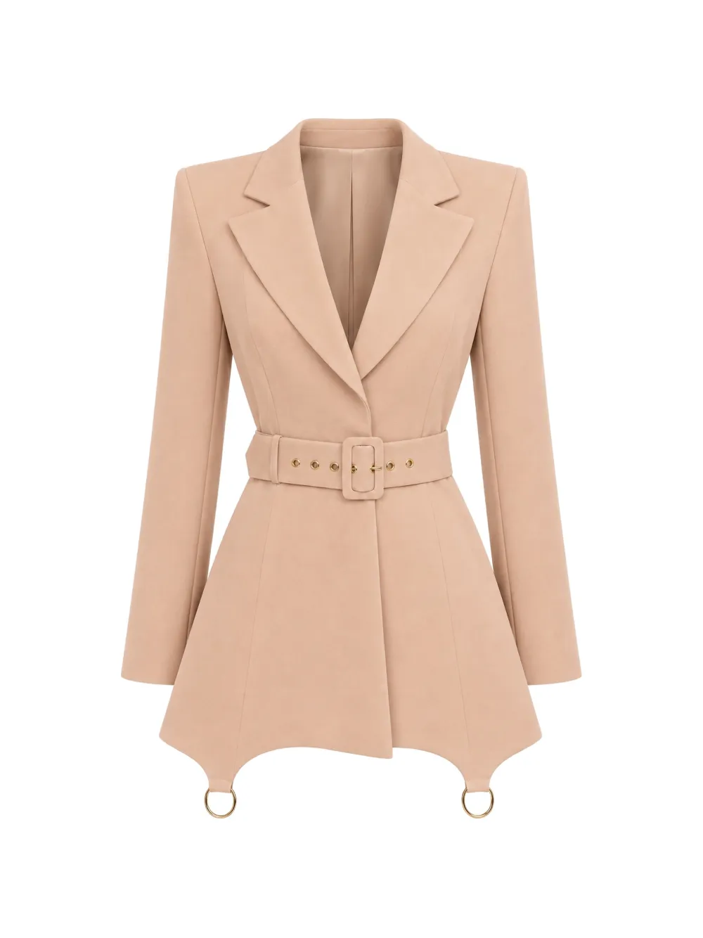 MONARH Ringoux sculptural-shoulder blazer - Nude