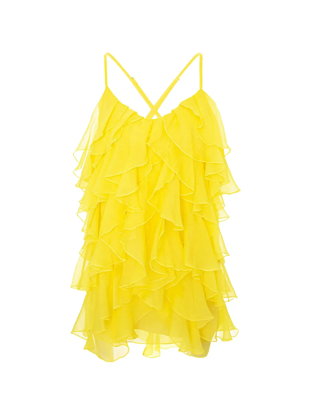 MONARH Lucky ruffled mini dress - Gelb