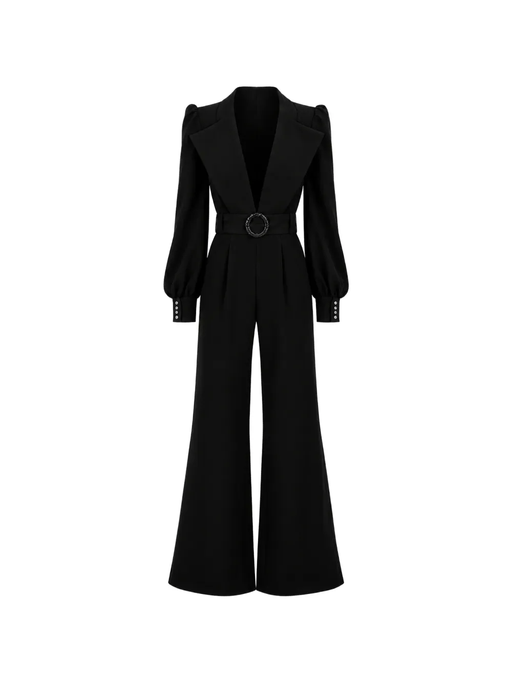 MONARH belted wide-leg jumpsuit - Nero