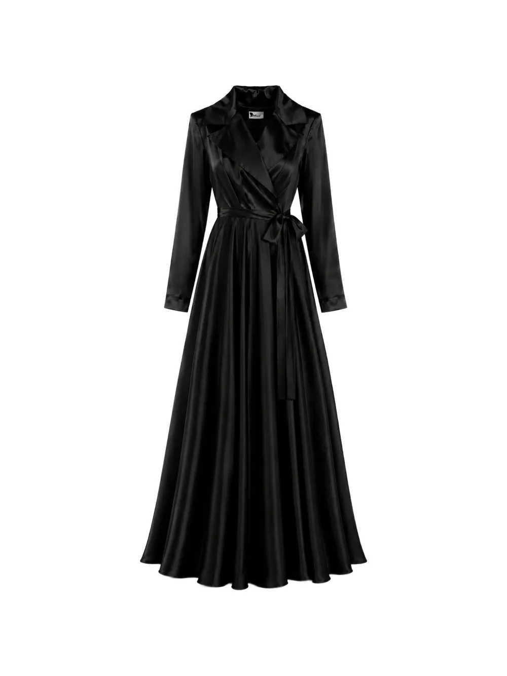MONARH wrap-style flared maxi dress - Nero