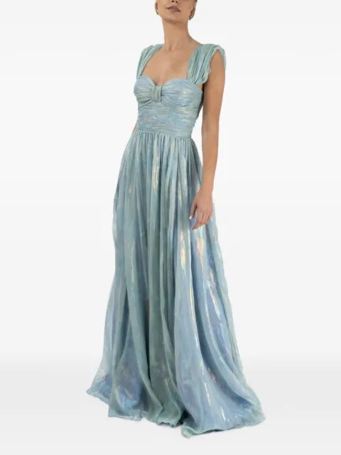 MONARH coated-silk pleated gown