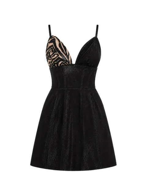 MONARH zebra-print panelled mini dress