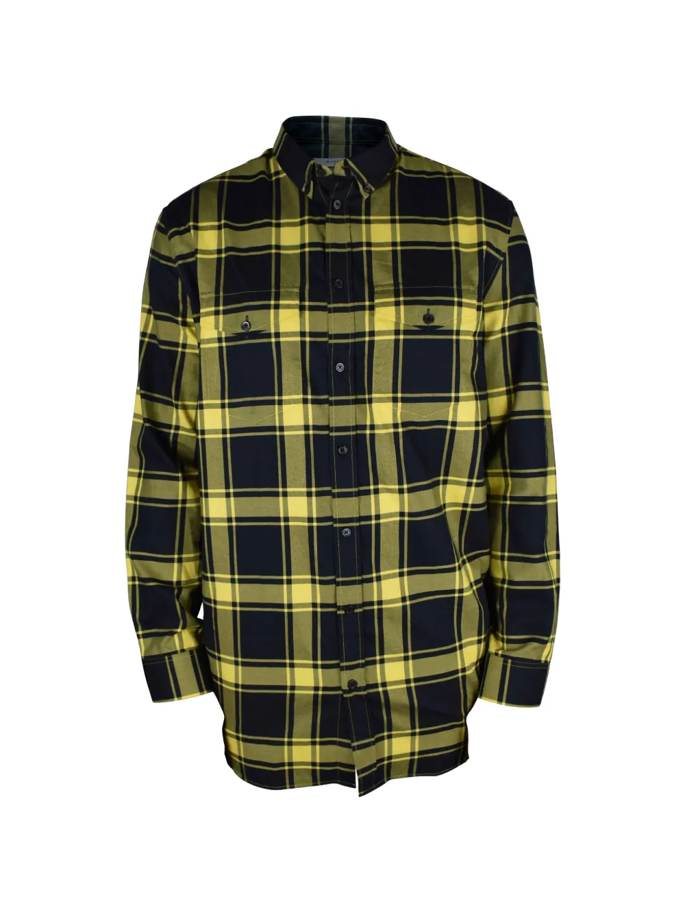 Givenchy Check-print Oversized-cut Shirt In Yellow