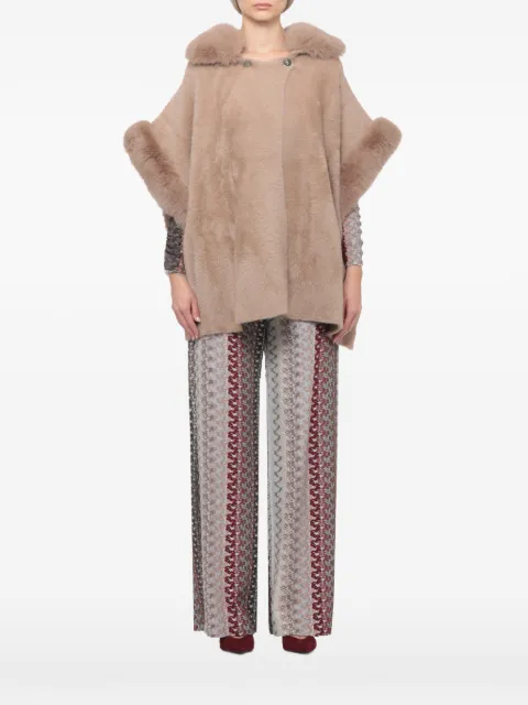 PHO FIRENZE faux-fur trim cape-style jacket