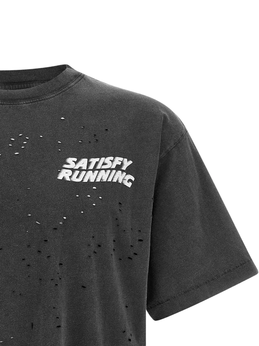 Satisfy MothTech distressed T-shirt Zwart
