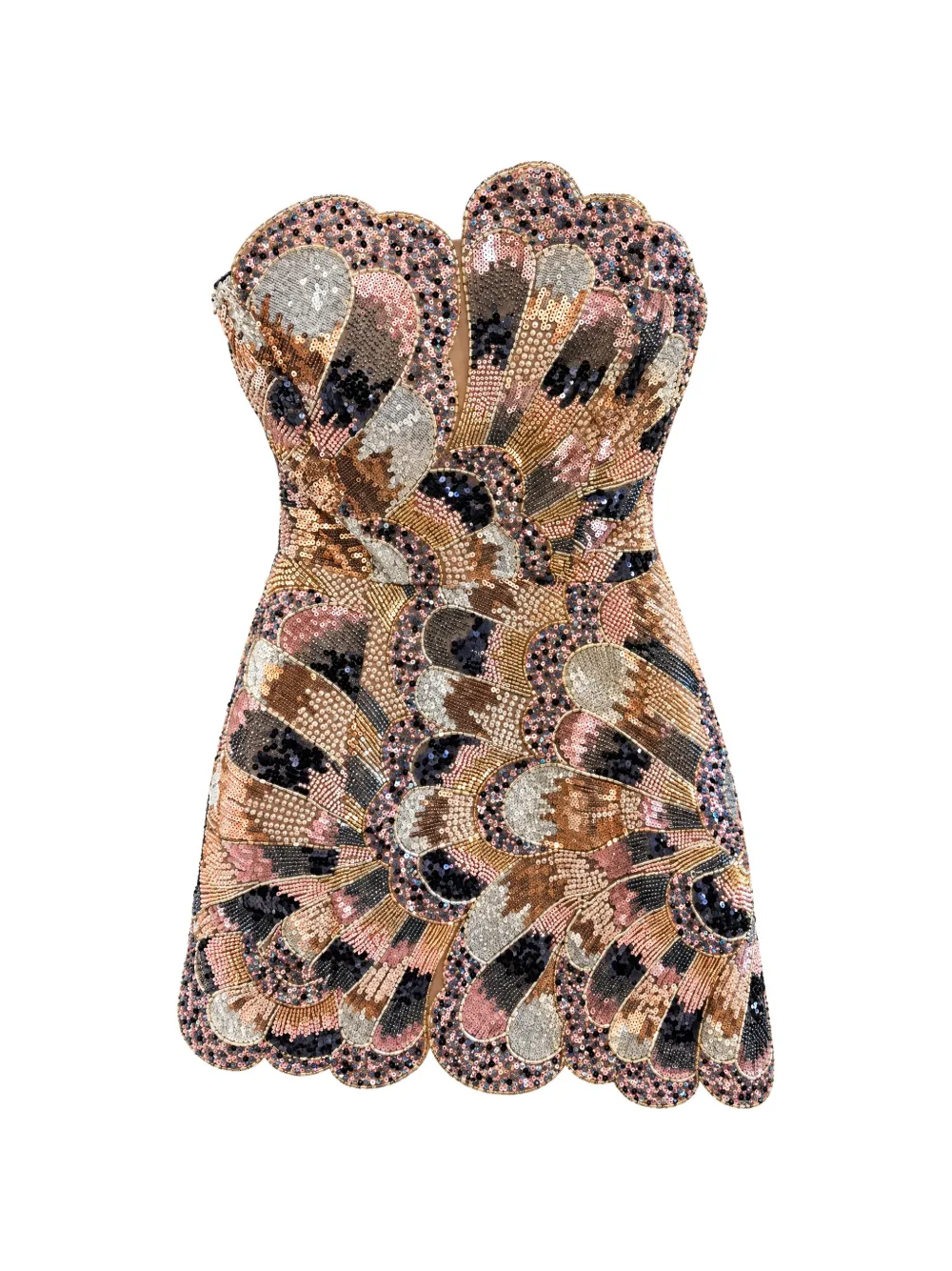 Bronx and Banco sequin-embellished scalloped mini dress - Viola