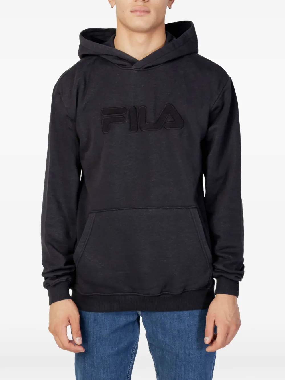 Fila embroidered logo hoodie Blauw