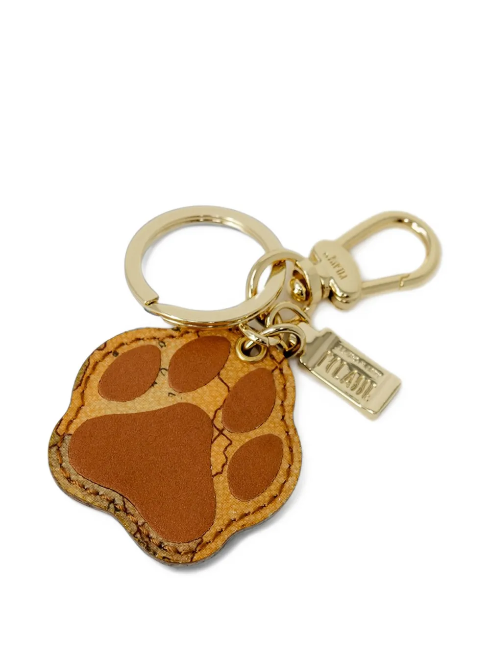 ALVIERO MARTINI 1° CLASSE paw-print leather keyring - Nude