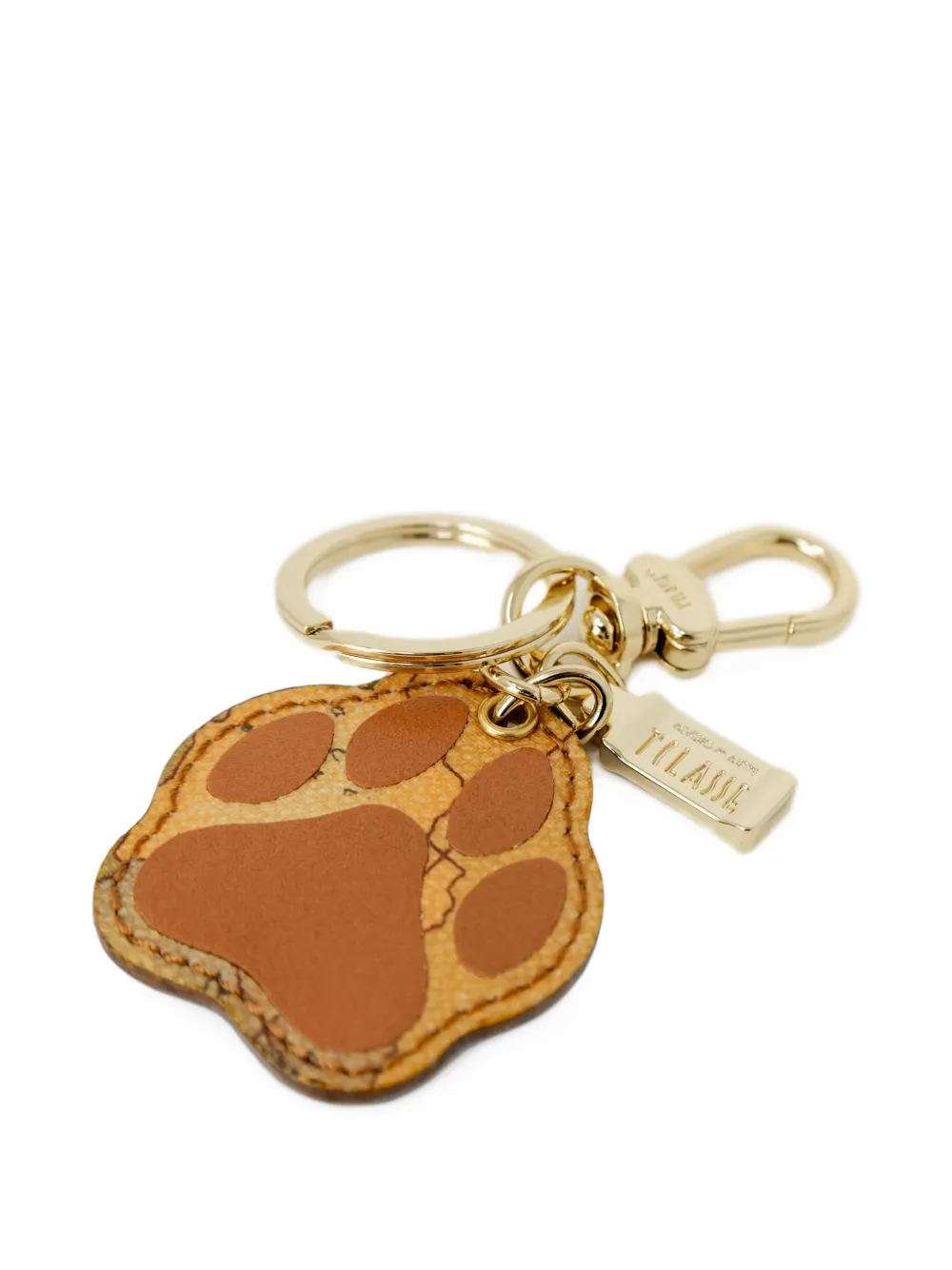 ALVIERO MARTINI 1° CLASSE paw-print leather keyring Beige