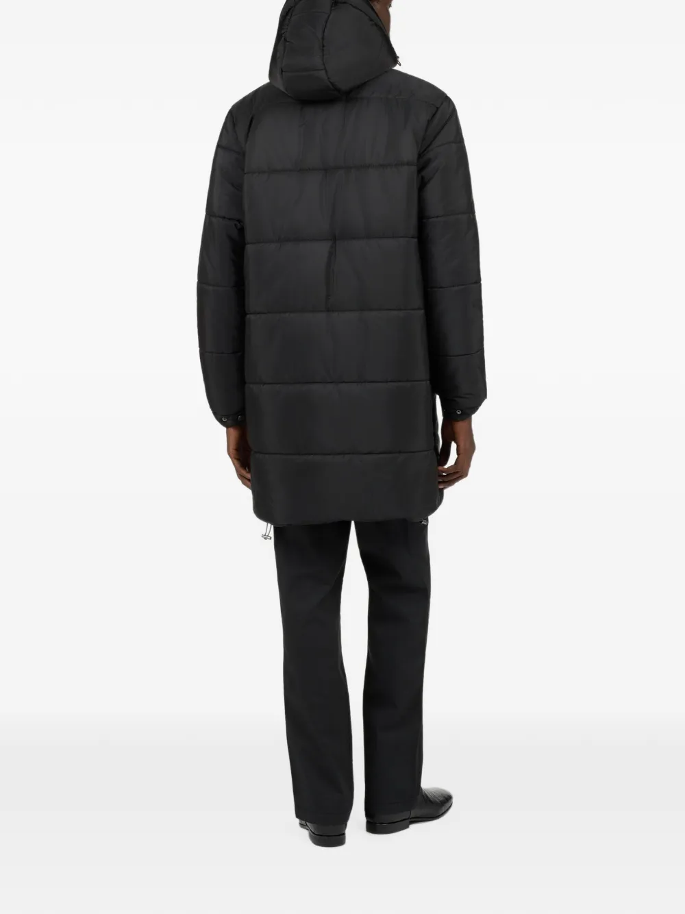 Roberto Cavalli quilted hooded coat Zwart