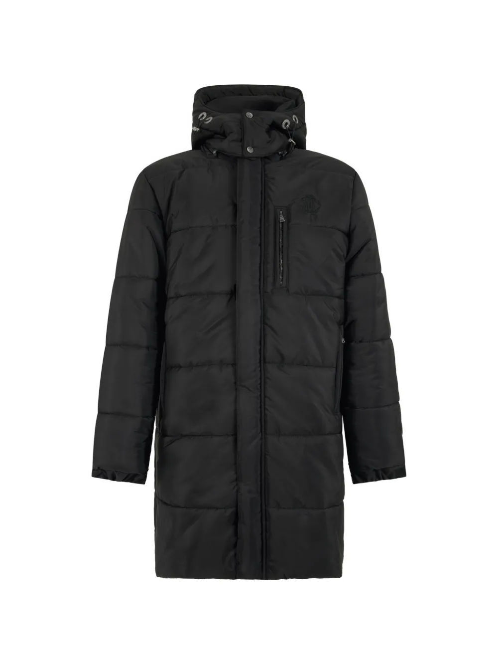Roberto Cavalli quilted hooded coat Zwart