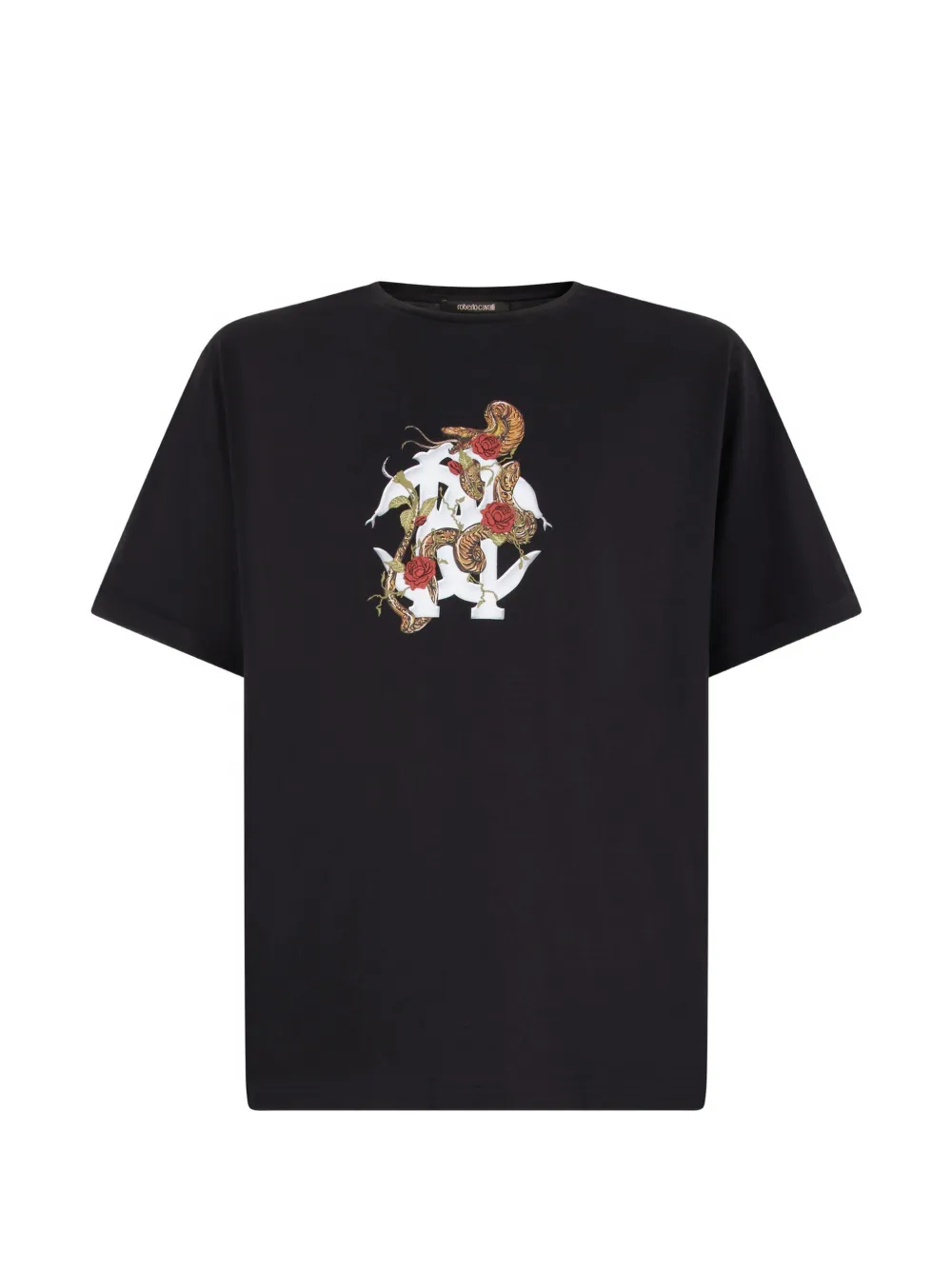 Roberto Cavalli logo-print T-shirt Zwart