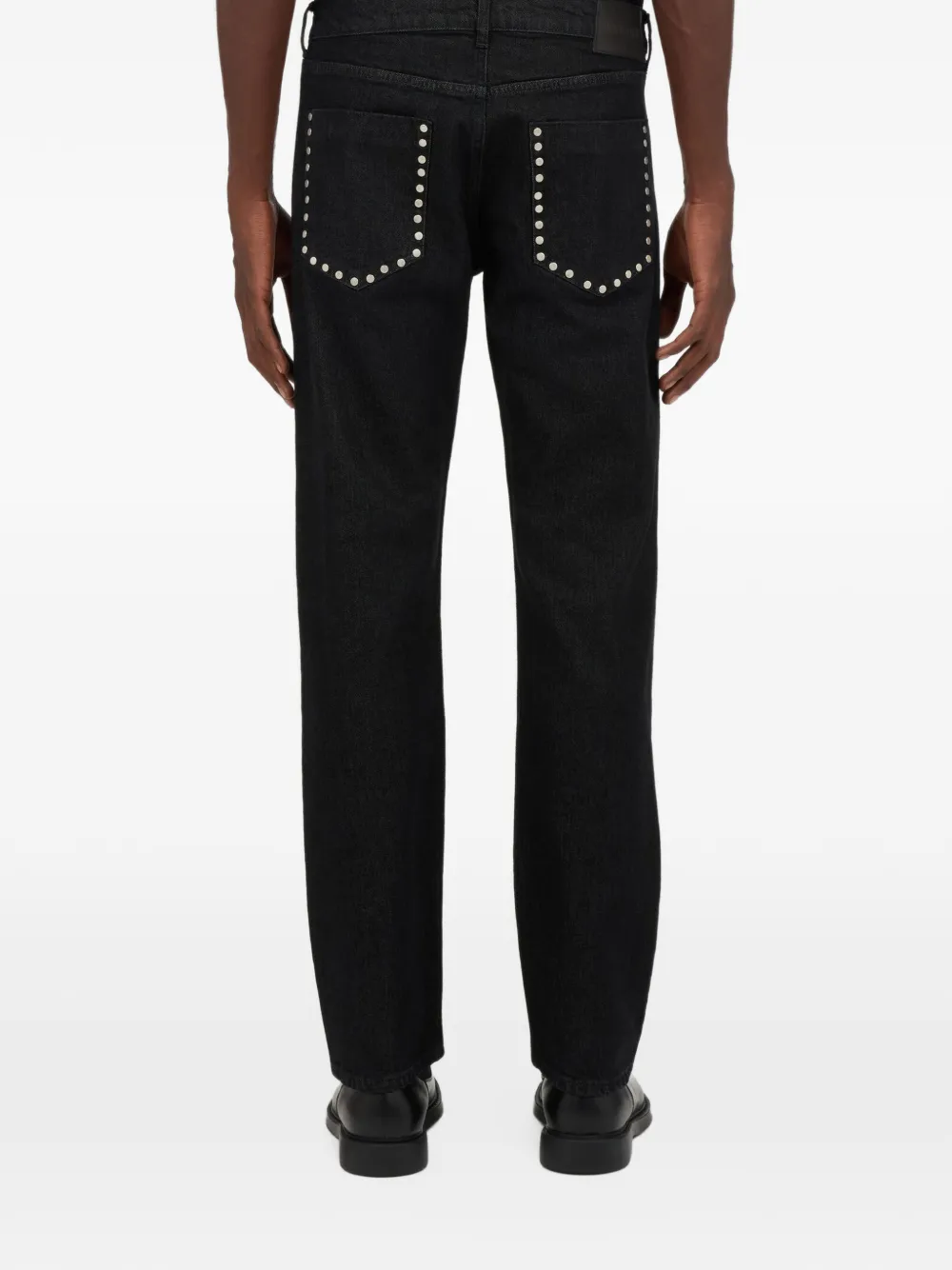 Roberto Cavalli stud-embellished leopard-print jeans Zwart