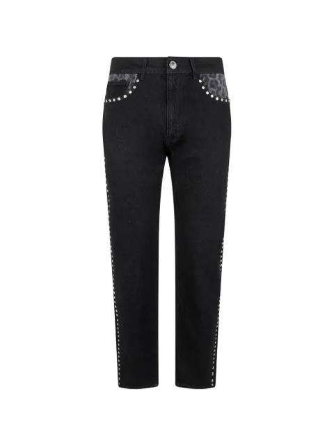 Roberto Cavalli stud-embellished leopard-print jeans