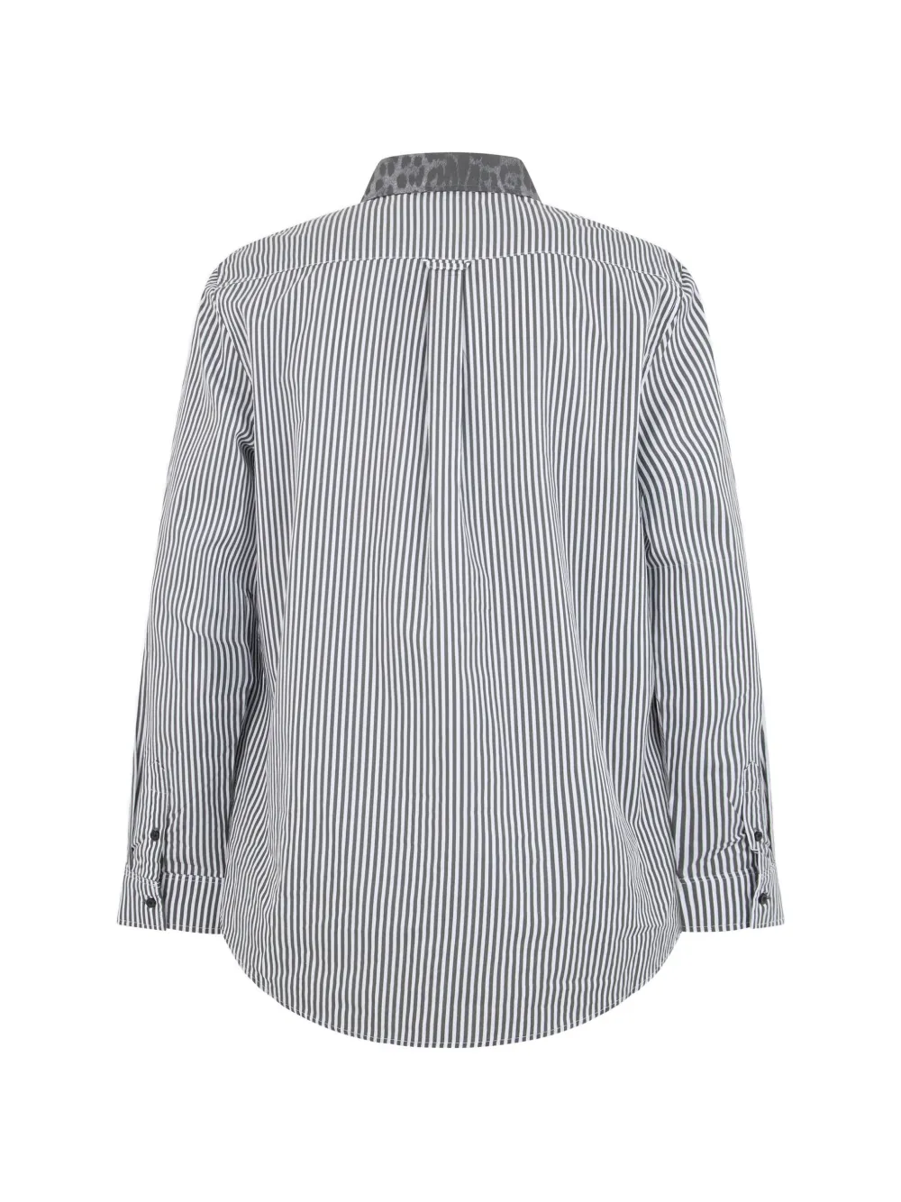 Roberto Cavalli striped leopard-print collar shirt Wit