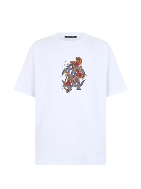 Roberto Cavalli logo-print crew-neck T-shirt