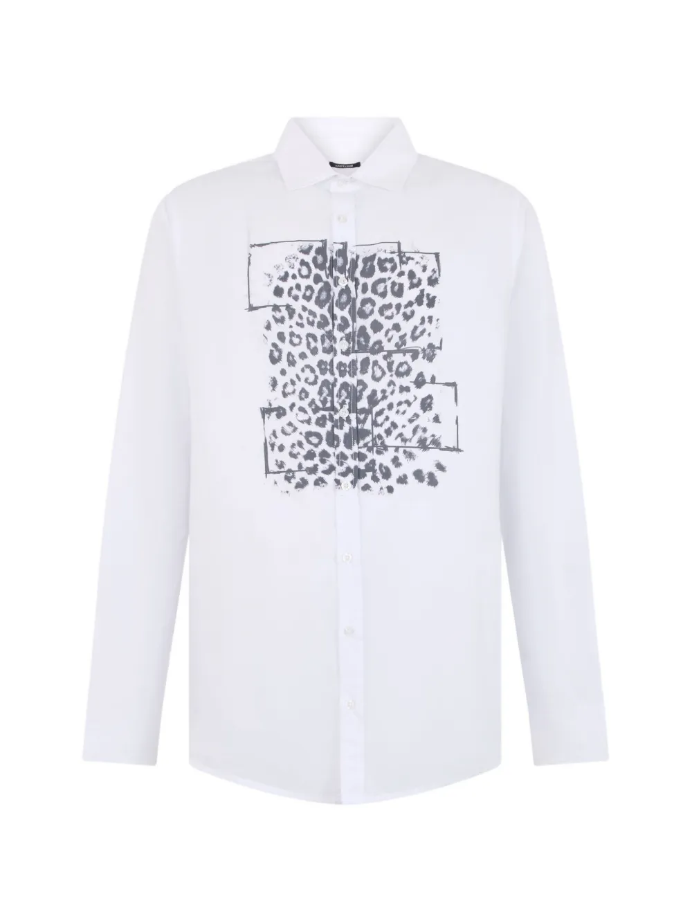 Roberto Cavalli leopard-print cotton shirt Wit