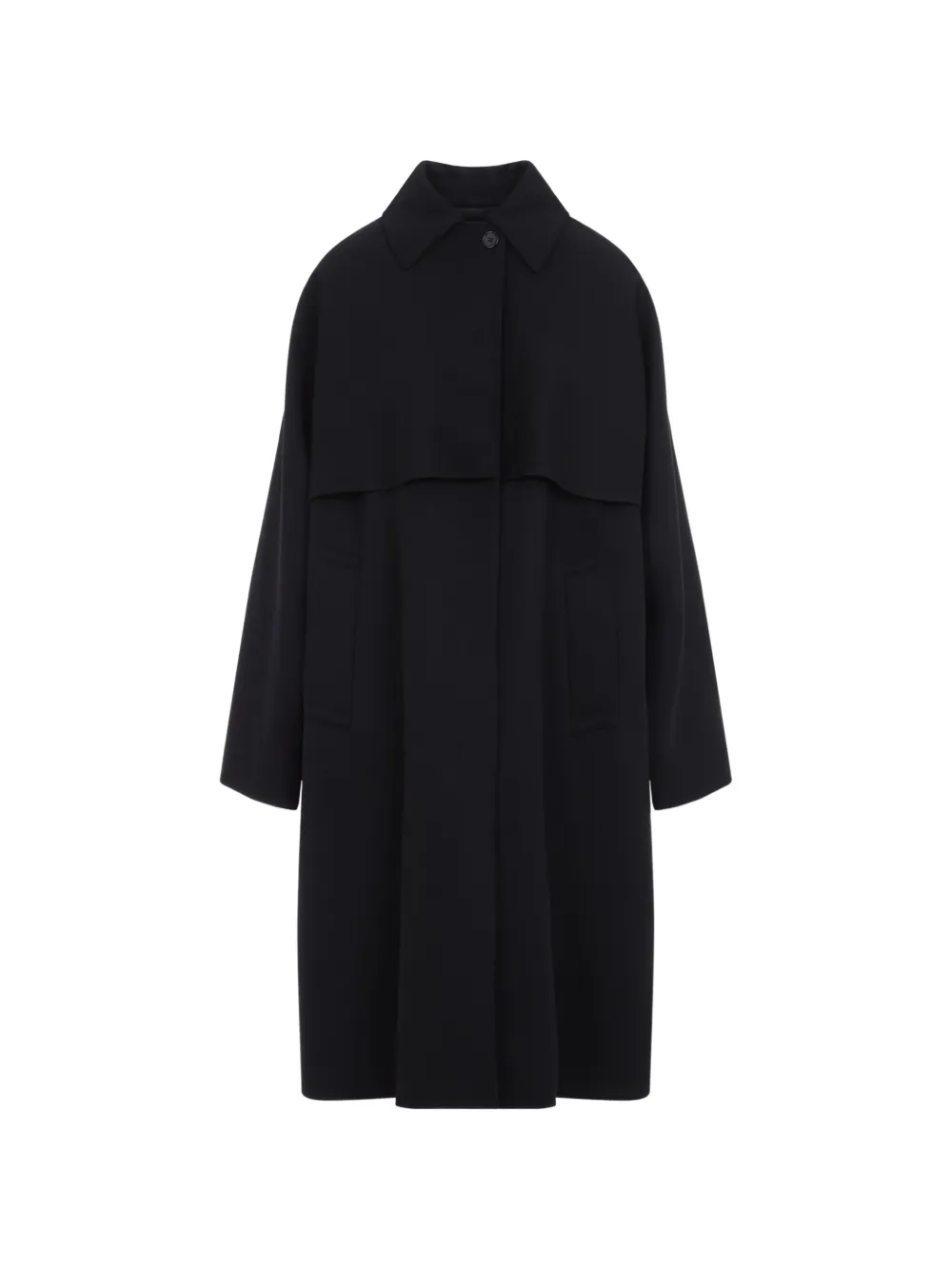 Jil Sander storm-flap wool coat Zwart