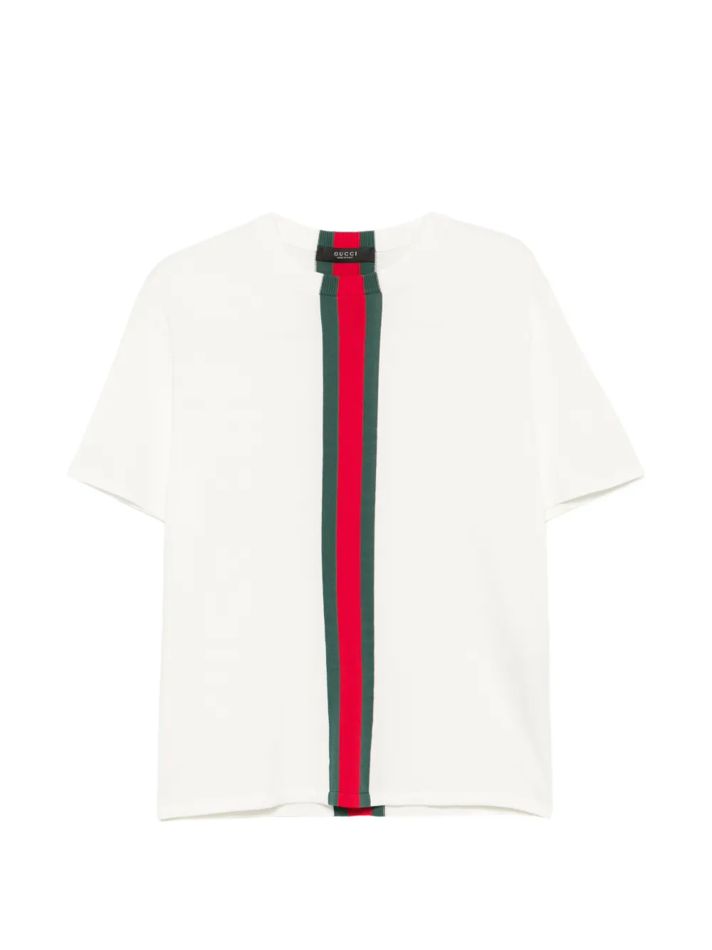 Gucci Web intarsia-knit T-shirt Wit