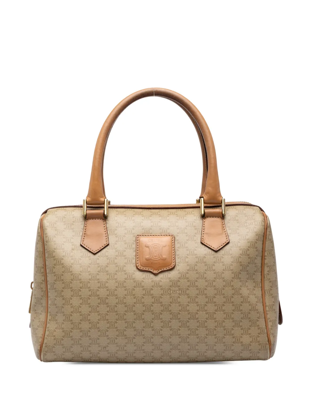 Celine Pre-Owned 2016 Macadam Coated Canvas boston bag - Neutrals