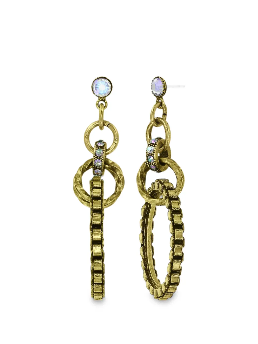 Konplott Rings & Rhythm interlocking drop earrings - Or