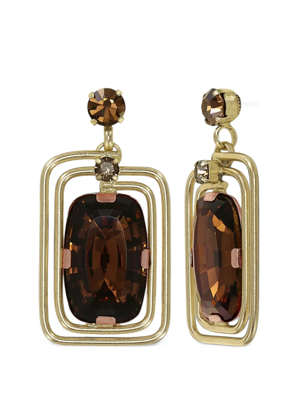 Konplott To The Max cushion-cut crystal drop earrings - Oro