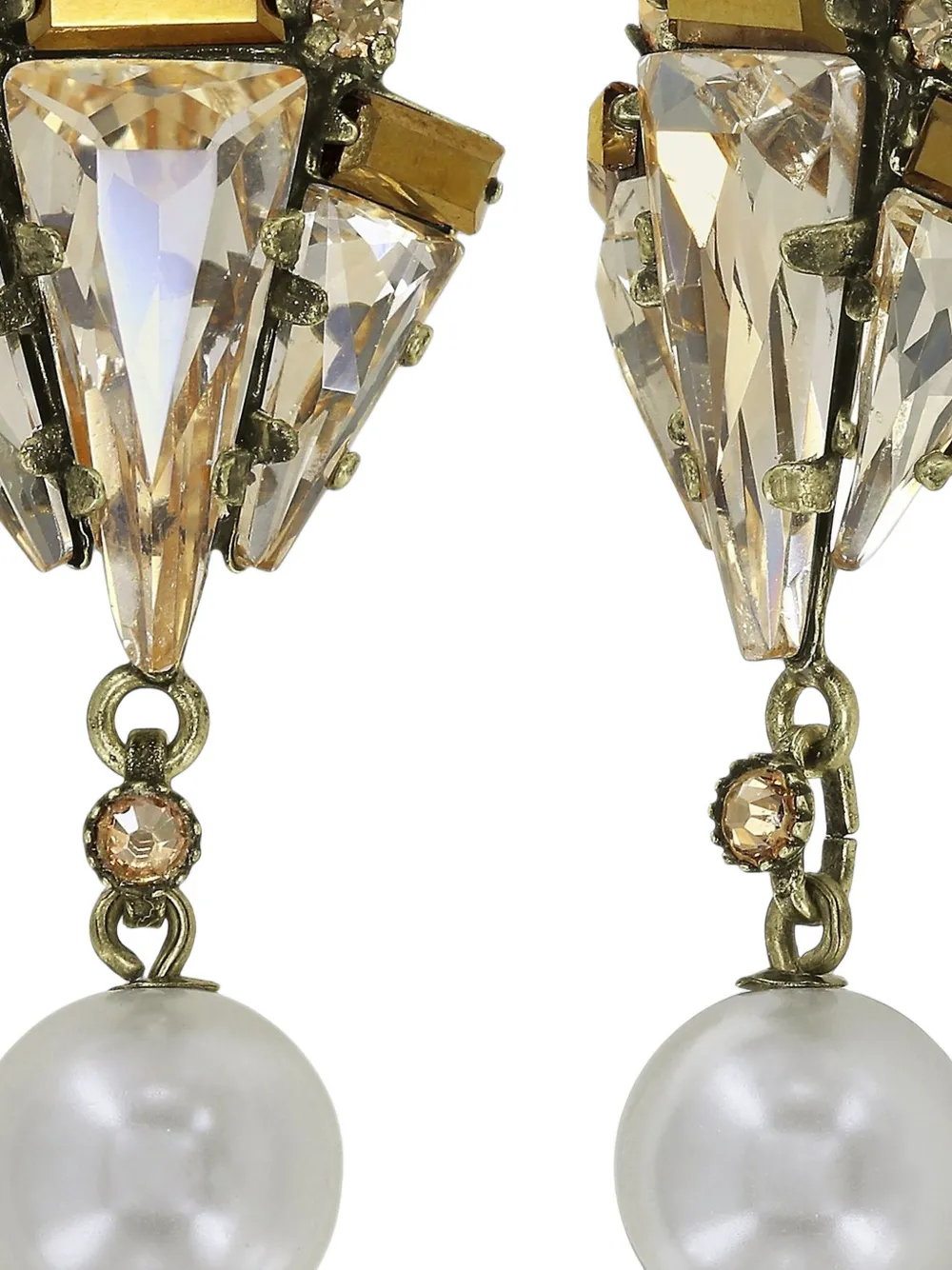 Konplott Spikes and Pearls crystal-embellished drop earrings - Oro