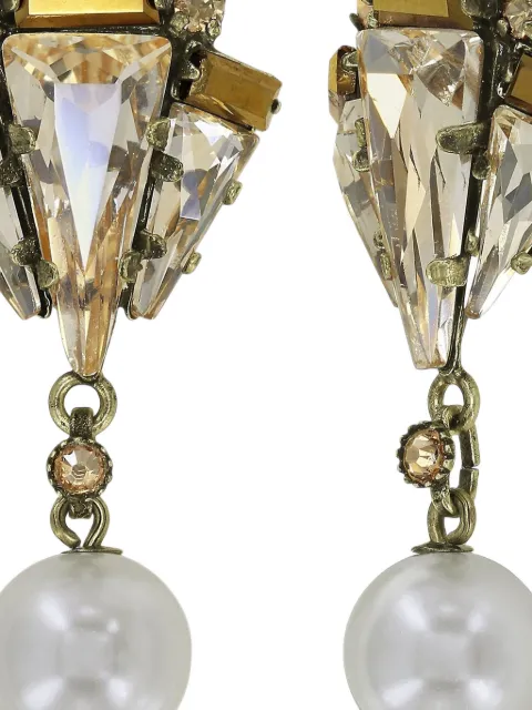 Konplott  Spikes and Pearls crystal-embellished drop earrings