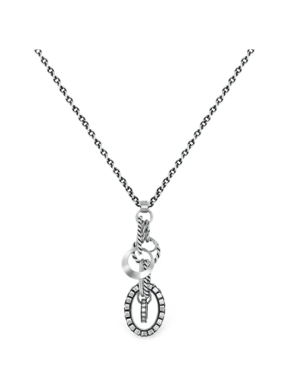 Konplott Rings & Rhythm interlocking pendant necklace - Argento