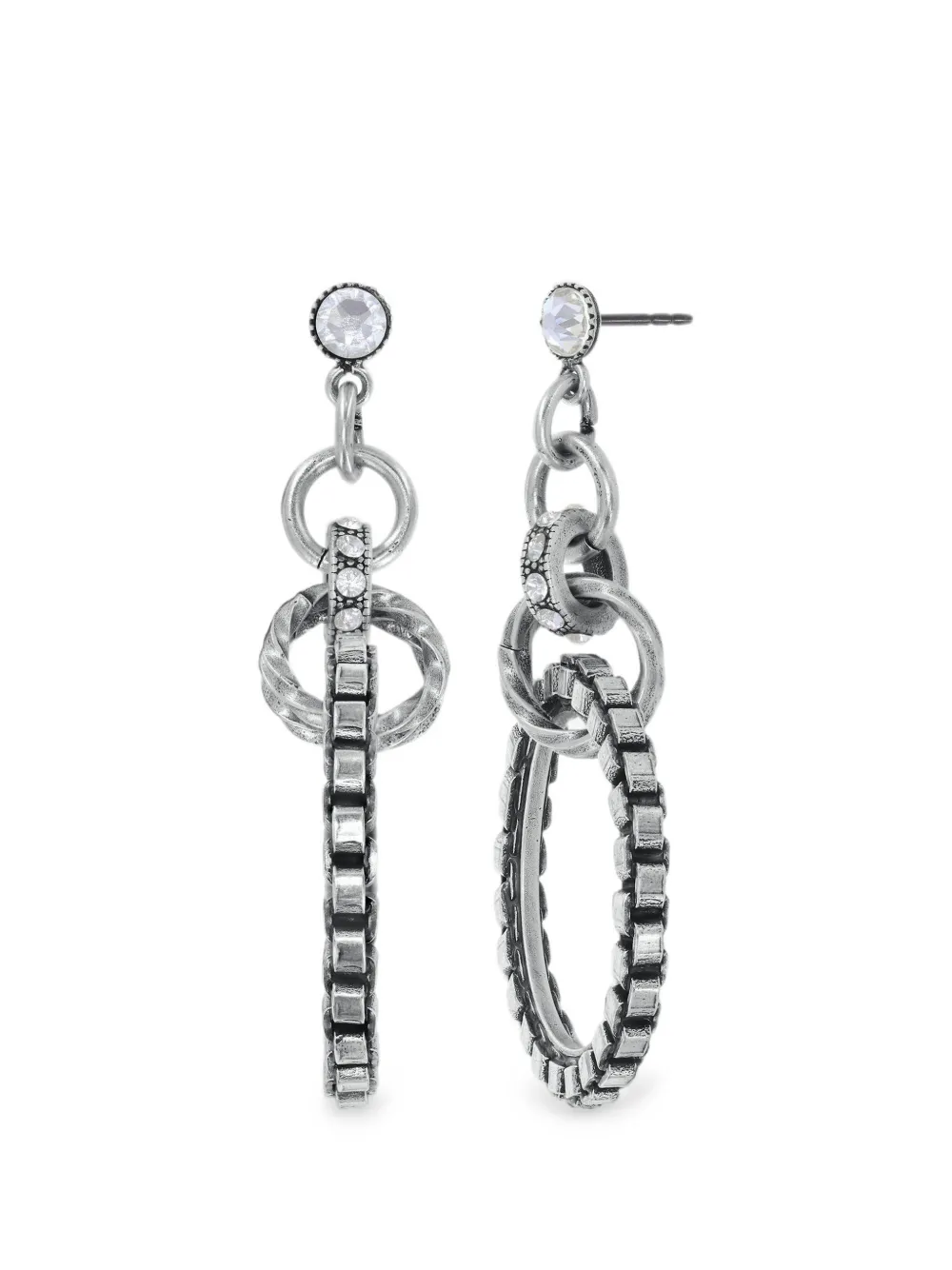 Konplott Rings & Rhythm interlocking ring drop earrings - Argent Konplott Rings & Rhythm interlocking ring drop earrings - Argent