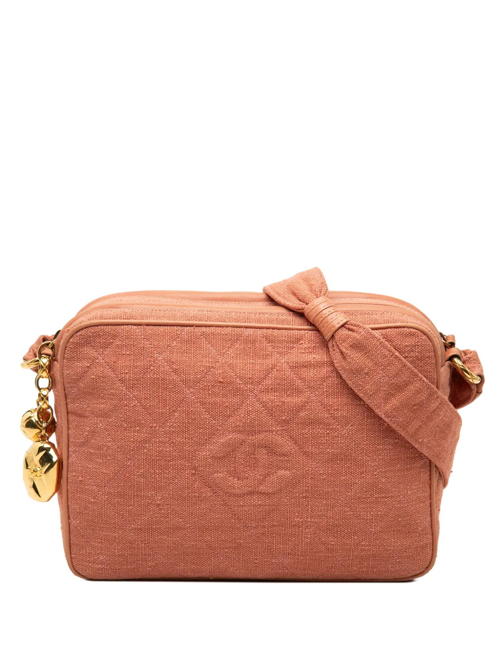 CHANEL Pre-Owned 1991-1994 CC Quilted Linen Double Zip Camera Bag crossbody bag - Rosa